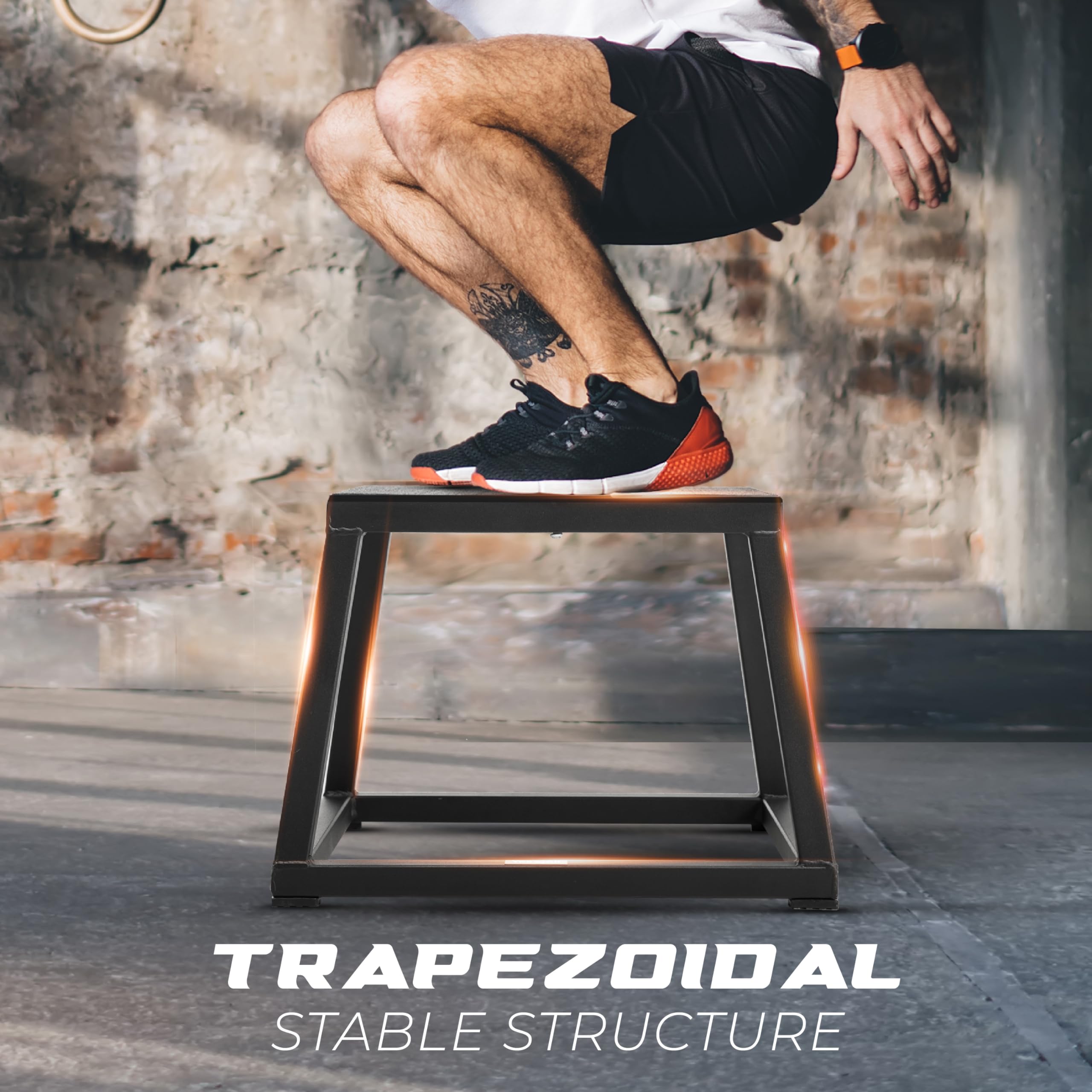 Yes4All Metal Plyometric Box with 550lbs Capacity, Pre-Assembled, Plyo Jump Platform, Step Up Box for Workout Home Gym