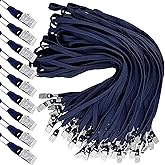 Hoolerry 300 Pcs Lanyards Clips Bulk for ID Name Badge Holder Lanyards Flat with Swivel Hook for Office School(Dark Blue)