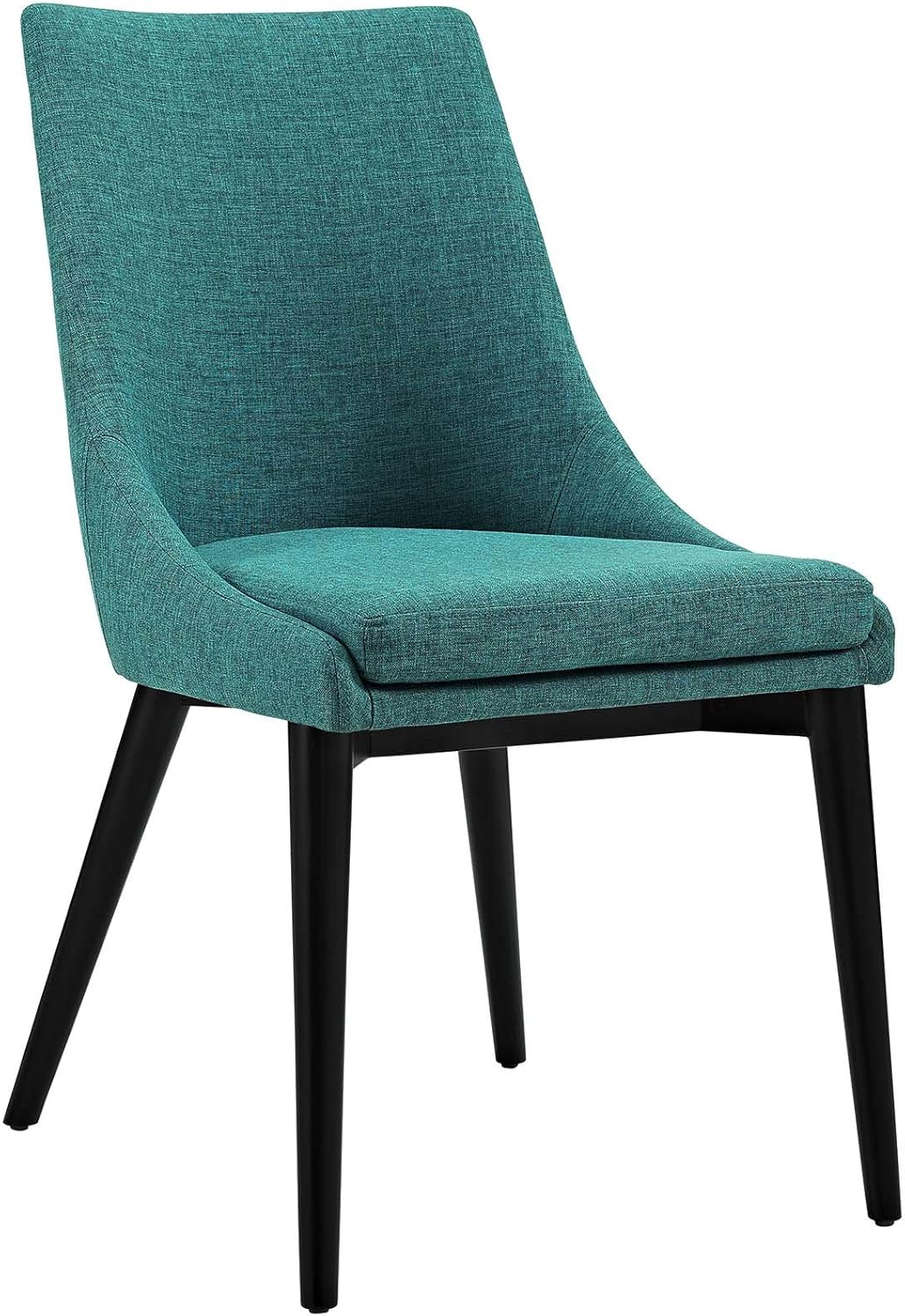 Modway Viscount Mid-Century Modern Upholstered Fabric Kitchen and Dining Room Chair in Teal - Chairs