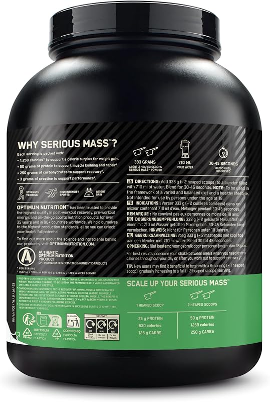 Serious Mass - Polvere proteica, 2,66 kg, 8 porzioni