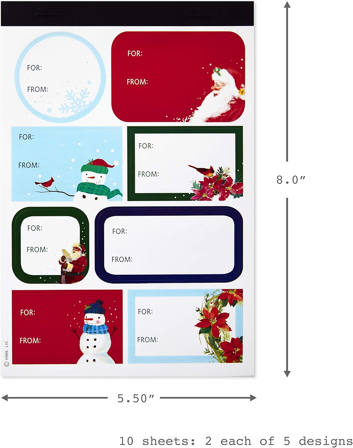 Hallmark Holiday Gift Tag Stickers (80 Labels, Rustic Reindeer, Mittens, Plaid) Classic Christmas: Kitchen & Dining