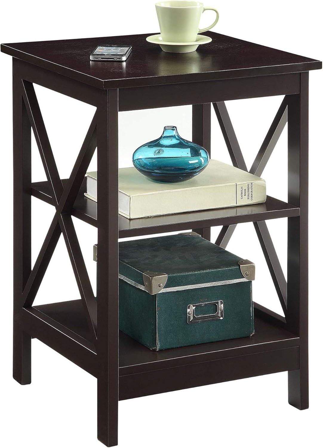 Convenience Concepts Oxford End Table, Espresso: Furniture & Decor