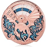 DNDND Dragon Roulette Metal Spinner Dice 7-in-1 Spinning DND Dice Set with Gorgeous Gift Box for Dungeons and Dragon and Role Playing Game(Rose Gold with Teal)