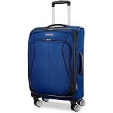 American Tourister 4 KIX 3.0 Carry-On Softside Expandable Luggage with 4 Spinner Wheels, Sapphire Blue