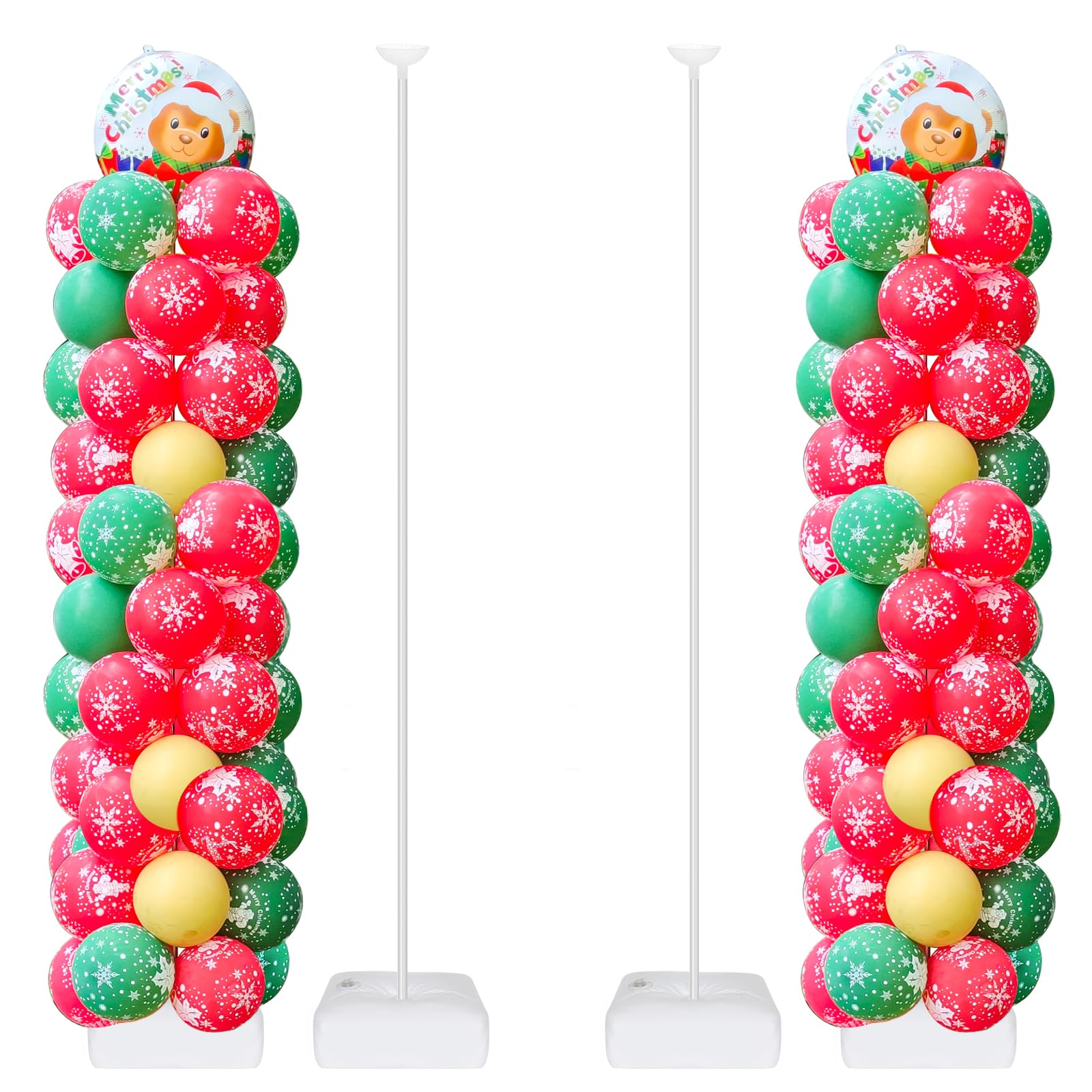Photo 1 of 2 Set Balloon Column Stand Kit for Floor, VETOGETHER 2024 Updated Balloon Tower Stand Kit with Base, Adjustable Metal Balloon Stand Kit for Party Decoration