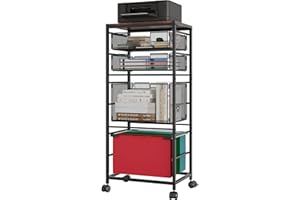 superbpag Rolling File Cabinet, Mobile Storage Cart with 3 Drawers, Filing Cabinet on Wheels with Hanging File Folder Organizer for Home Office School, Black
