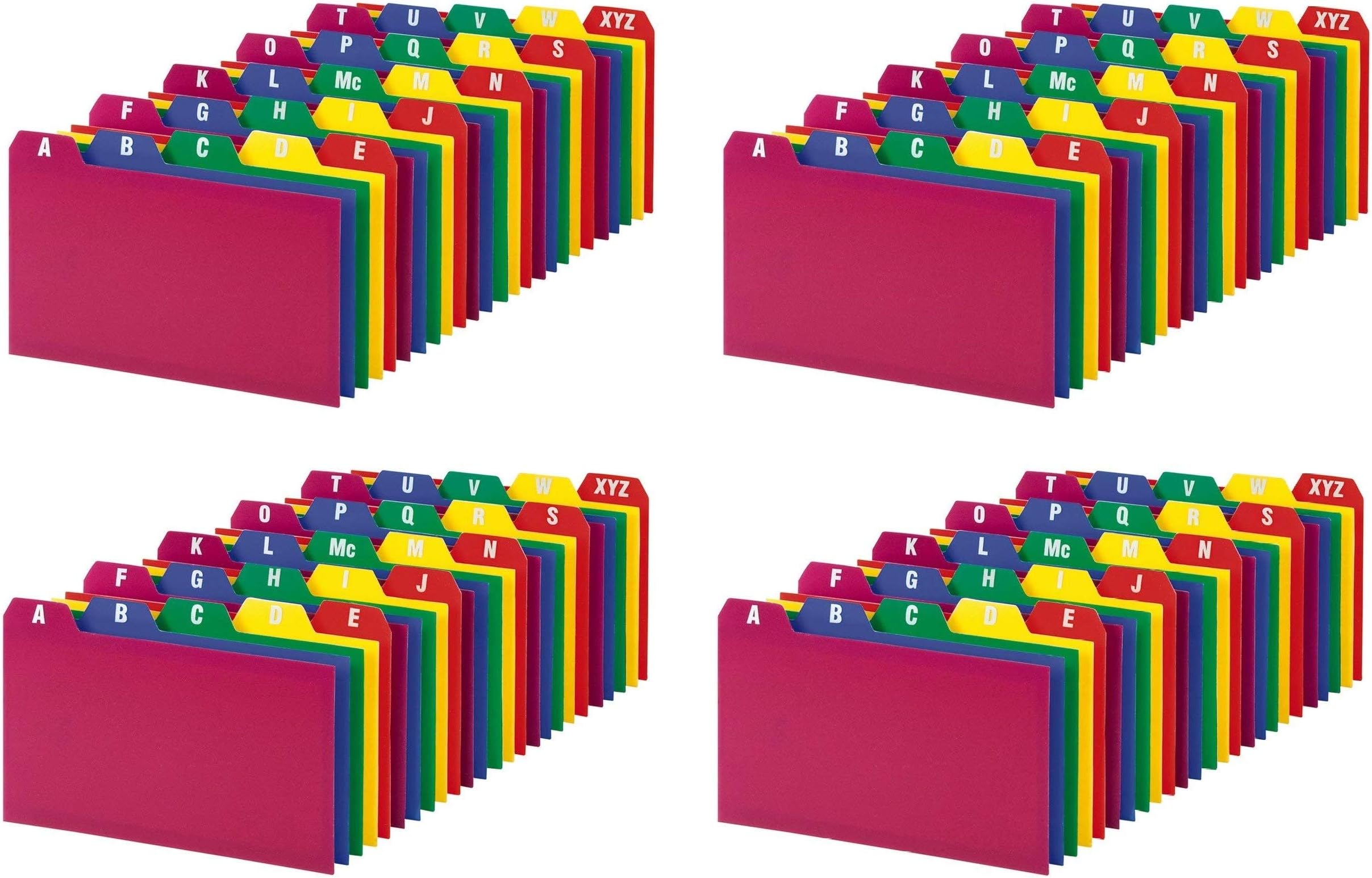 Oxford Poly Index Card Guide Set, 3 x 5 Inches, A-Z, 1/5 Inch Cut Tabs, Assorted Colors, 25 per Set, Sold as 4 Pack (73153)