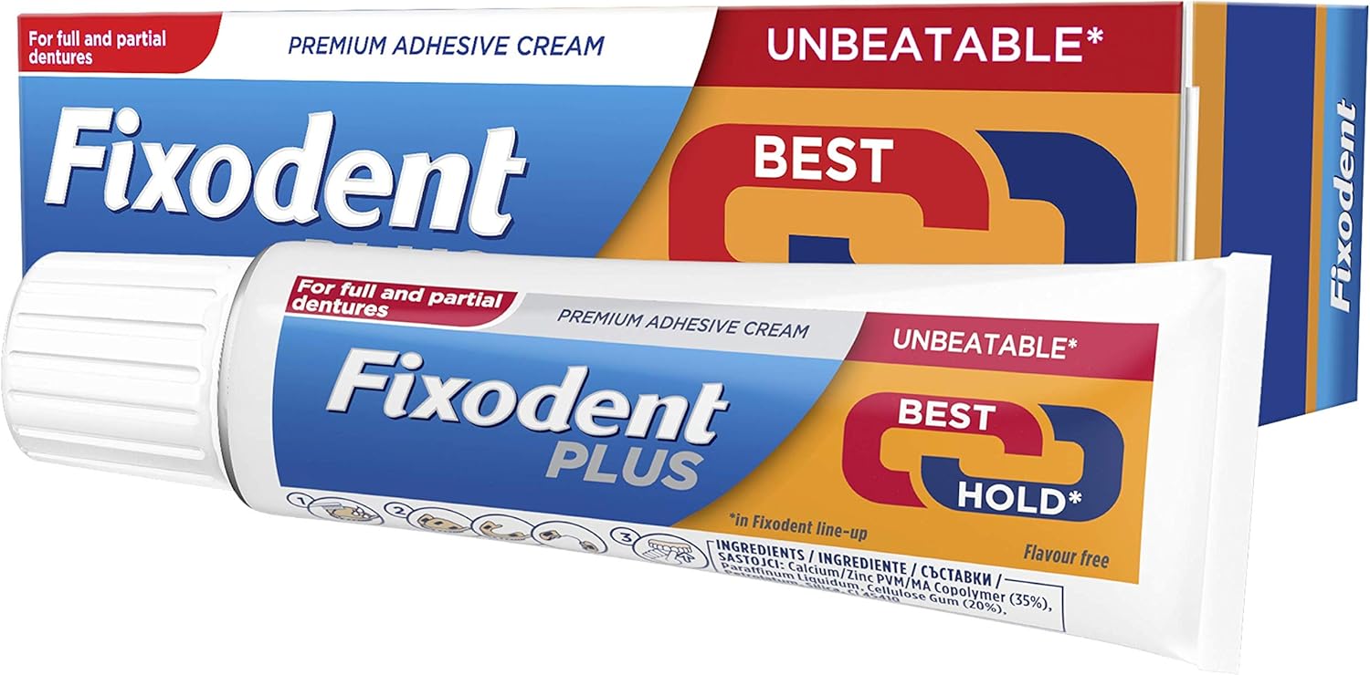 Fixodent Plus Dual Power Premium Denture Adhesive, 40g Amazon.co.uk