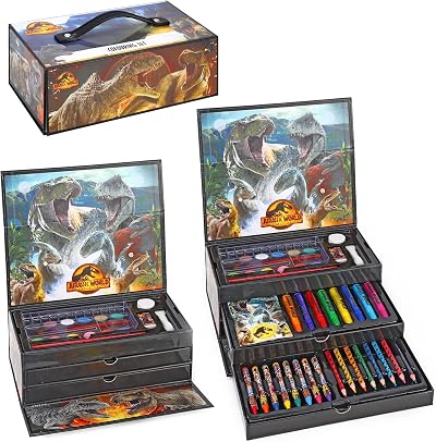 Zawadi Global Jurassic World 52pc Kids Art Stationery Set Pens Crayons Pencils