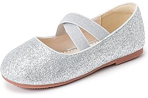 Walofou Flower Girls Dress Shoes Wedding Party Heel Mary Jane Princess Shoes Flats for Kid Toddler