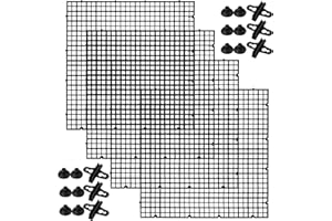 OBANGONG 4 Pcs Aquarium Grid Divider Tray 12x12 inch Egg Crate Grid Louvre Aquarium Fish Tank Divider Bottom Isolation Board for Mixed Breeding with 6 Pcs Sucker Clip,Hole Diameter 0.4inch