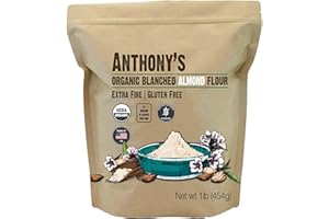 Anthony's Organic Almond Flour, 1 lb, Blanched, Gluten Free, Non GMO, Keto Friendly, Extra Fine, Low Carb