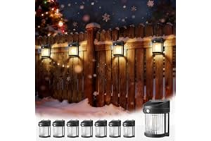 PEVOROS Solar Fence Lights, 8 Pack Christmas Gifts, Solar Motion Deck Lights Outdoor, 3 Modes for Step Wall Shed Patio Front Door Garage (6x3.6x2.2 inch)