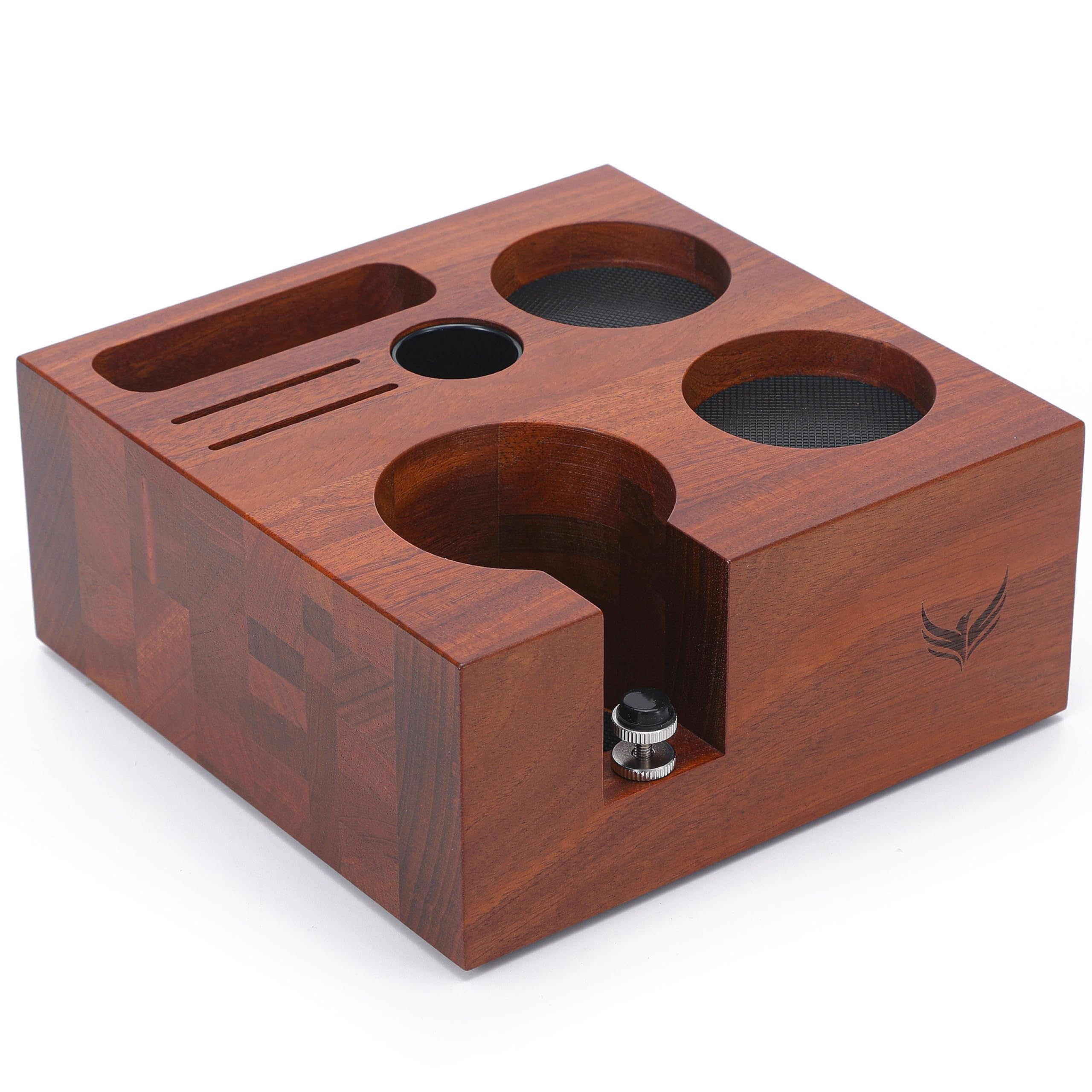 Photo 1 of KNODOS 54mm Espresso Tamping Station Rosewood – Premium Organizer for Breville Espresso Machine Accessories Holder for Tamper, Funnel, WDT, Puck Screens, RDT | Barista Station Box