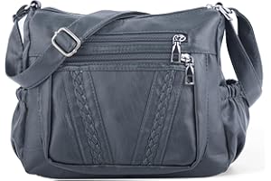 ELDA Crossbody Bags For Women Pocketbooks Soft PU Leather Purses and Handbags Multi Pocket Shoulder Bag