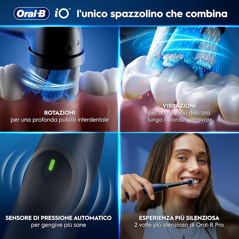 iO 2 Spazzolino Elettrico, con 1 Testina di Ricambio, Blu