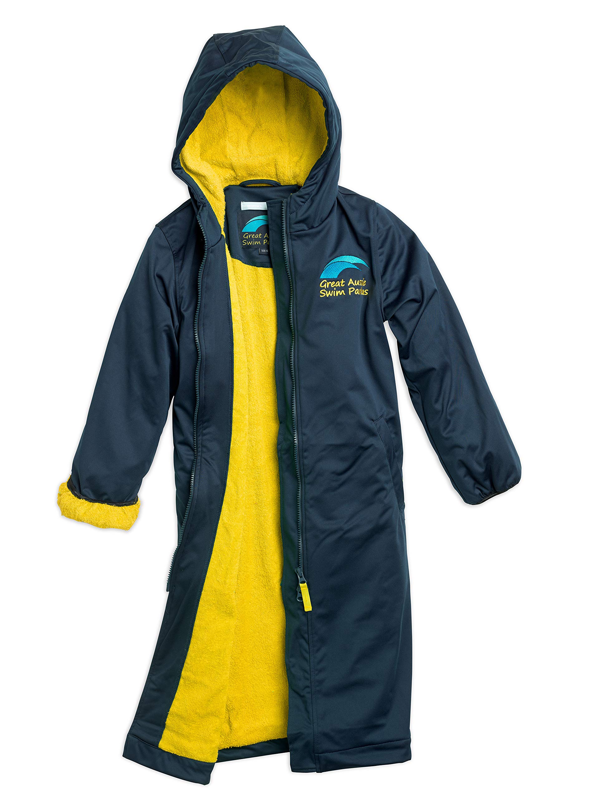 Great Aussie Swim Parkas Unisex Adult & Youth, Extra Long, Australian Owned, Natural Cotton Lining for Warmth