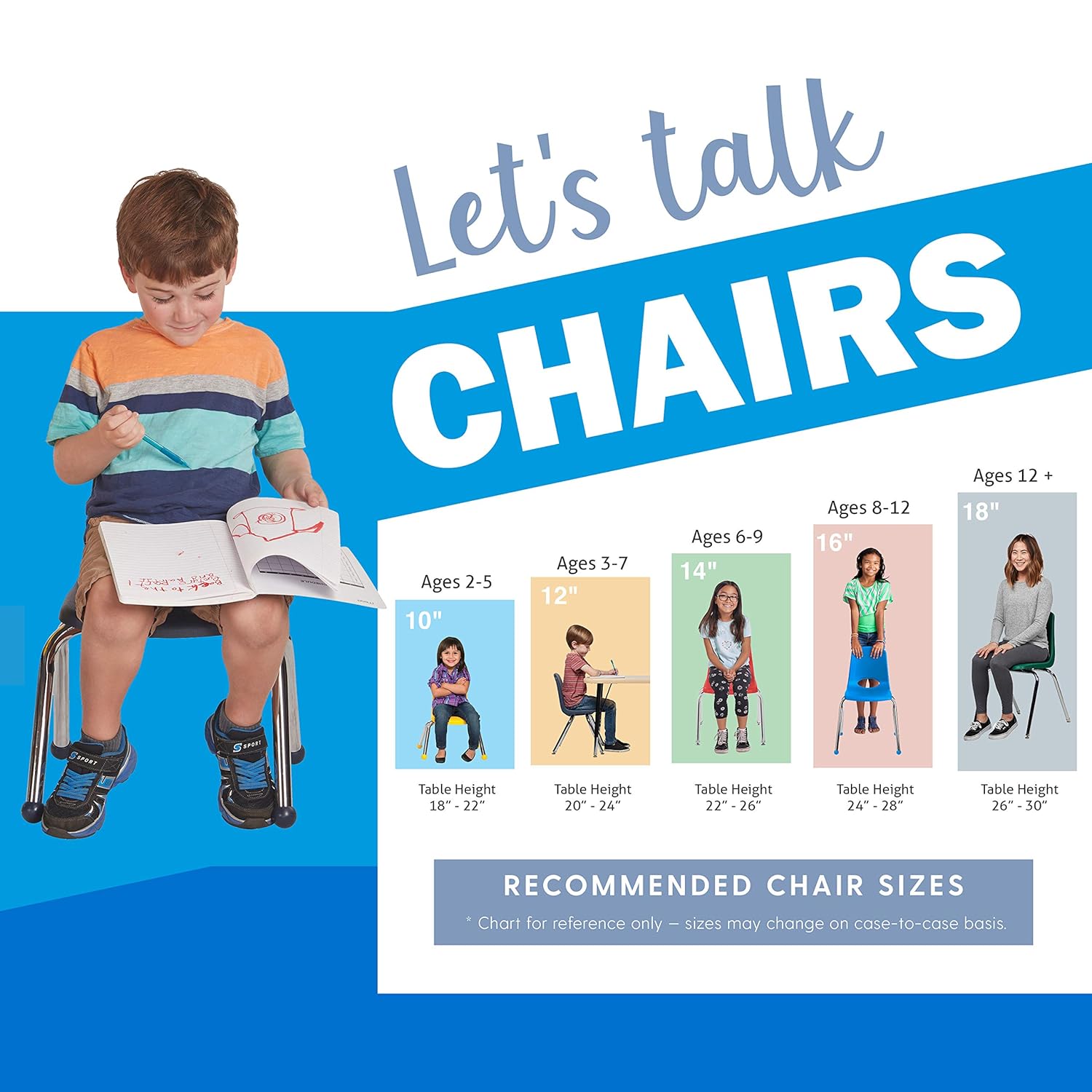 FDP - 10367-BL 16" School Stack Chair,áStacking Student Chairs with Chromed Steel Legs and Ball Glides - Blue (6-Pack): Industrial & Scientific