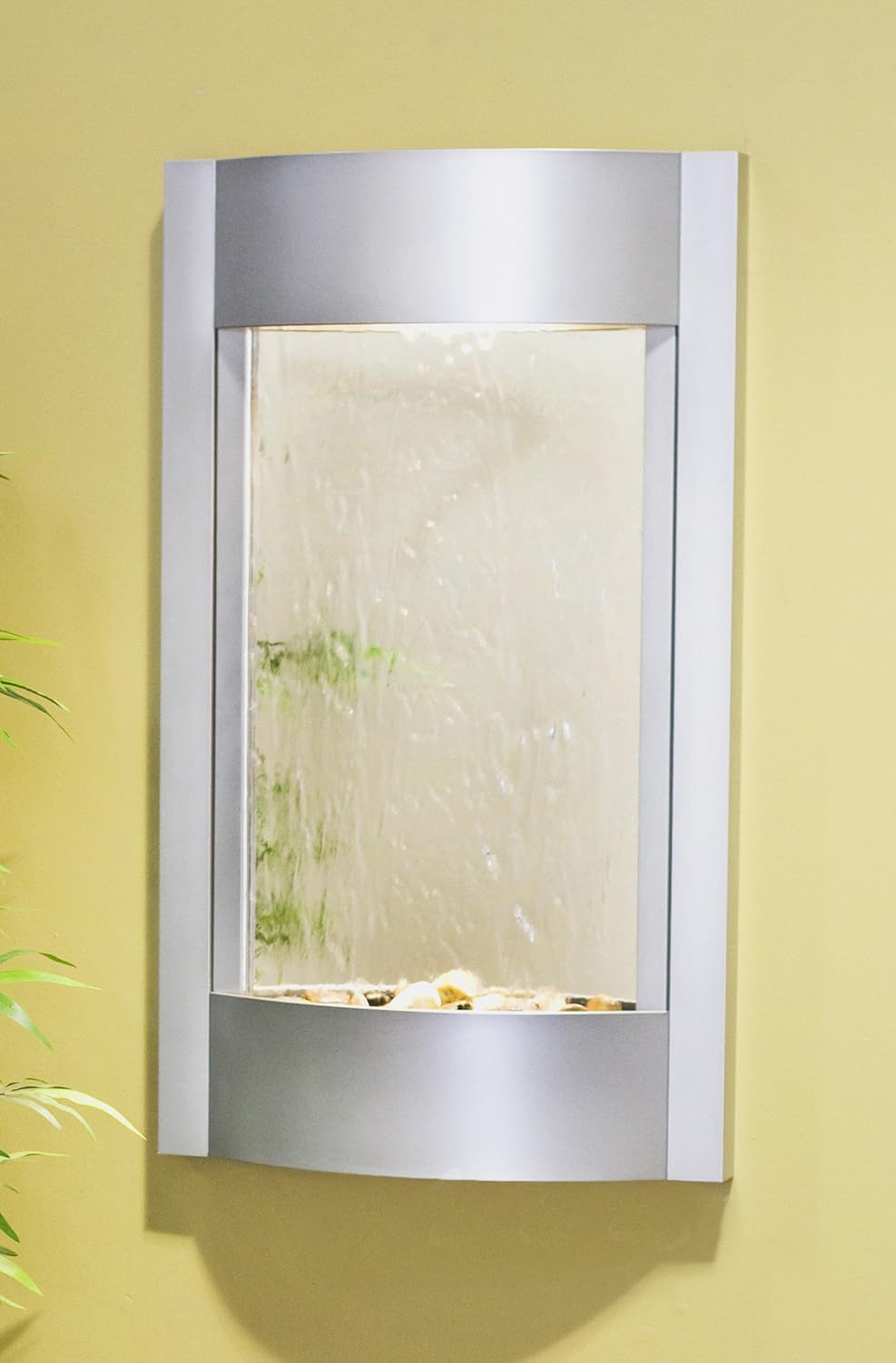 Serene Waters Water Feature with Silver Mirror (Silver Metallic): Home & Kitchen