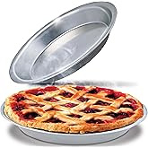 Stock Your Home 9 Inch Aluminum Pie Pans (2 Pack), Silver Pie Tin For Baking, 9" x 1 1/4" Oven Safe Pie Dish For Baking Pie, 