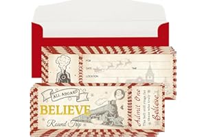 Christmas Believes Train Ticket Invitations Card Vintage Believe Train Invitations with 25 Envelopes Christmas Party Fill in 