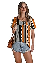 WEESO Womens Summer Tops Loose Fit Dressy V Neck