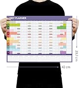 evelay 2027 Wall Planner A3 Full Year to View Rainbow UK Calendar view 2