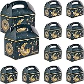 Gosknor 12pcs Ramadan Gift Box, Ramadan Mubarak Gift Box Foldable Paper Goodie Boxes for Presents Party Favor Boxes Eid Al Fitr Gift Boxes for Candy Goodies Gifts Muslim Party Supplies