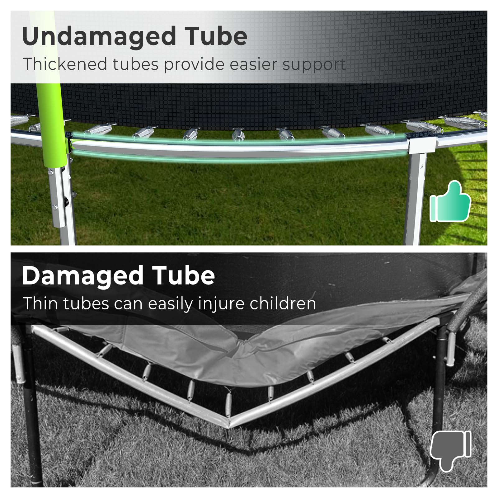 Upgraded 16FT 15FT 14FT 12FT Trampoline for Kids and Adults, Large Outdoor Trampoline with Enclosure, Backyard Trampoline with Basketball Hoop and Net, Capacity for 4-6 Kids and Adults