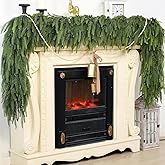 SHINE-CO LIGHTING 2Pcs 6Ft Artificial Norfolk Pine Garlands Greenery Garland Faux Green Garland for Fireplace Table Mantle Wall Stairs Window Christmas Decoration Indoor Outdoor