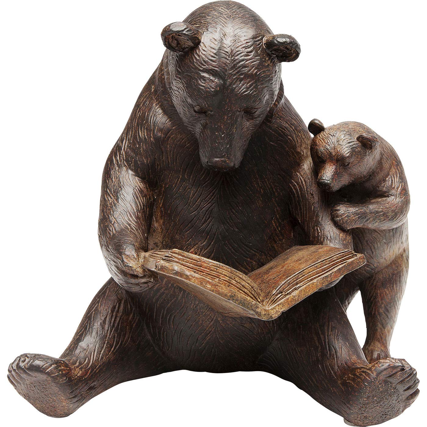 Kare Design Decorative Figurine Reading Bears, Brown, 18x20x15 cm, Decorative Sculpture, Statement Piece, Vintage, Modern, Timeless, Glamour, Minimalist, Industrial, Retro, Art Deco, Living Room