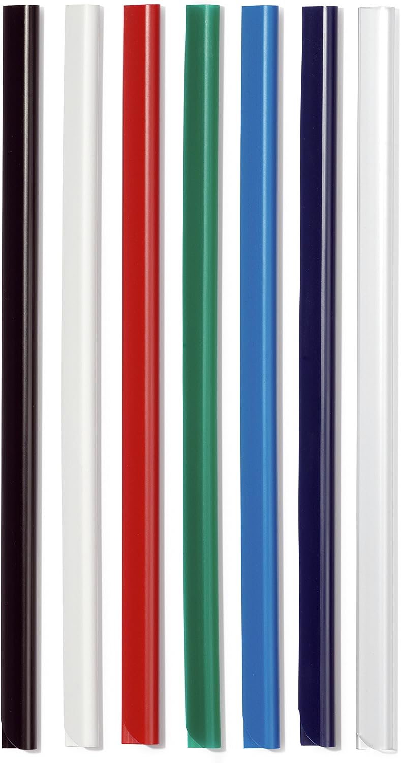 Durable A4 Spine Bar 6mm Red - Pack of 50 - Quick and Easy Binding for Unpunched Documents - Holds Up to 60 A4 Sheets - Image 3