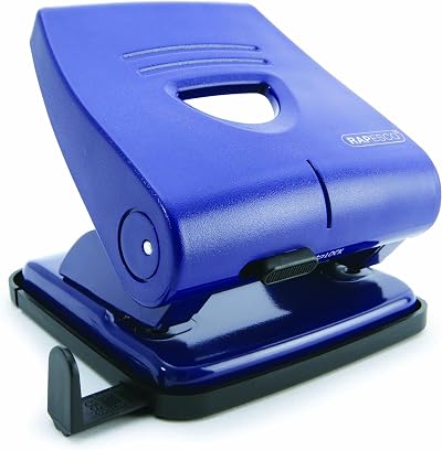 Rapesco 827-P PF827PL2 2-Hole Punch 30 Sheet Capacity Blue