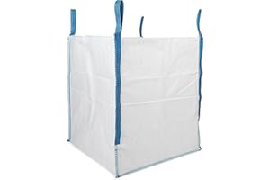 DURASACK Heavy Duty Builder's Bag 200-Gallon White Woven Polypropylene Contractor Trash Bags for Demo and Construction, Holds up to 2200 lbs, Flap Top