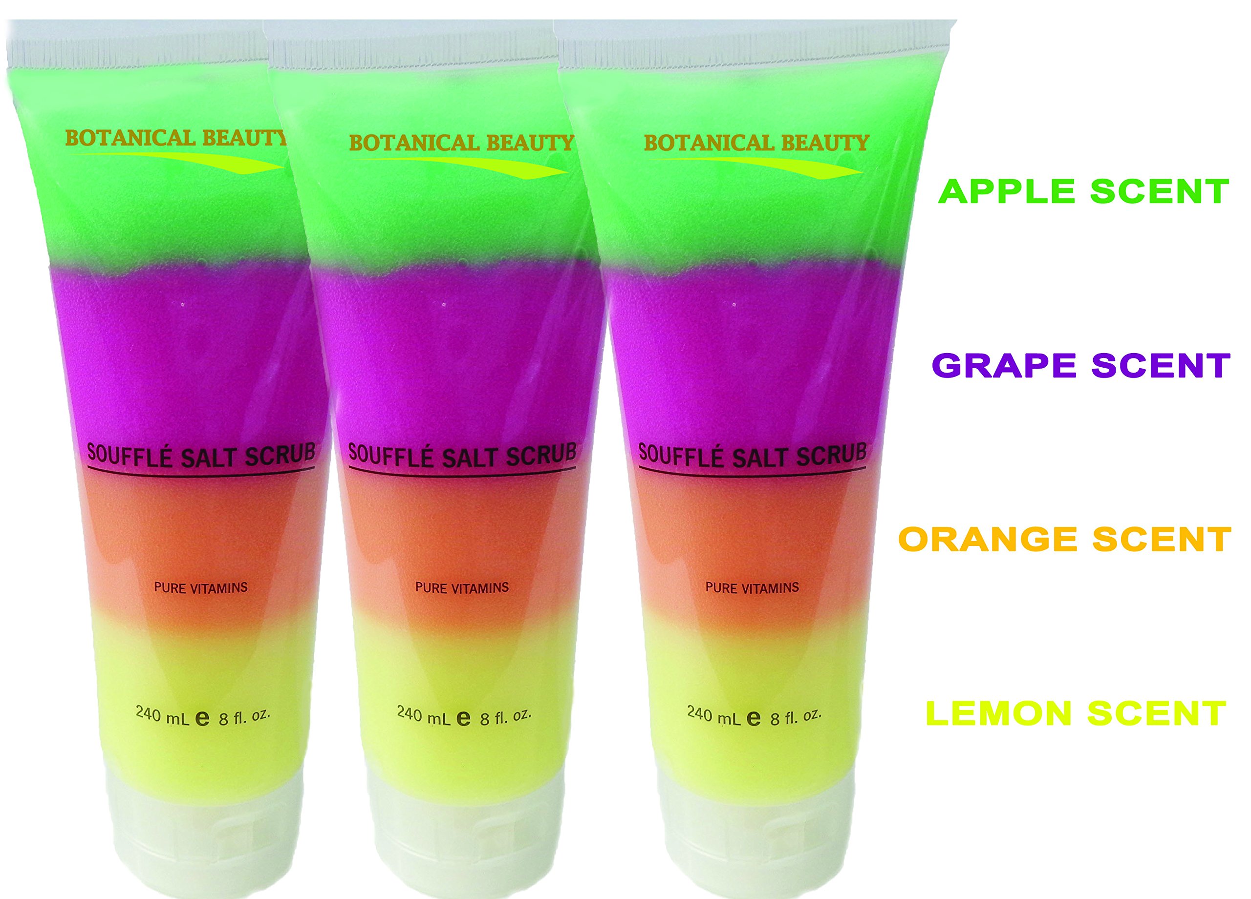 Dead Sea SOUFFLE SALT SCRUB. 8 fl.oz-240ml. Use it on Hands, Feet and Body. For silky, smooth skin with an irresistible aroma. By Botanical Beauty.