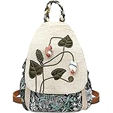 POPUCT Cotton Small Backpack Purse Fashion Hand Knitting Mini Casual Chest Bag for Women(bud)