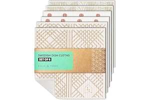 Swedish Dish Cloths for Kitchen - Reusable Dishcloths for Washing Dishes - Each Cellulose Dish Cloth Replaces 15 Rolls of Pap