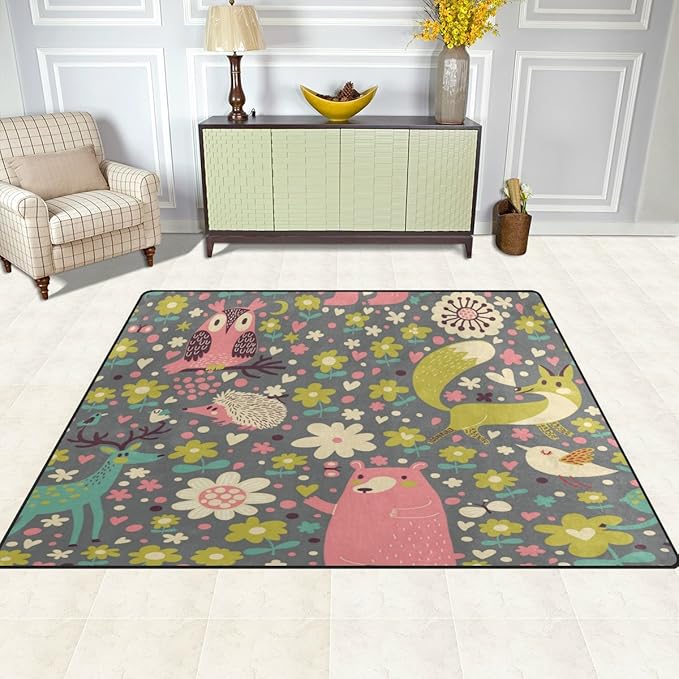 Wozo Cartoon Ocean Sea Animal Whale Polka Dot Area Rug Rugs Non Slip Floor Mat Doormats