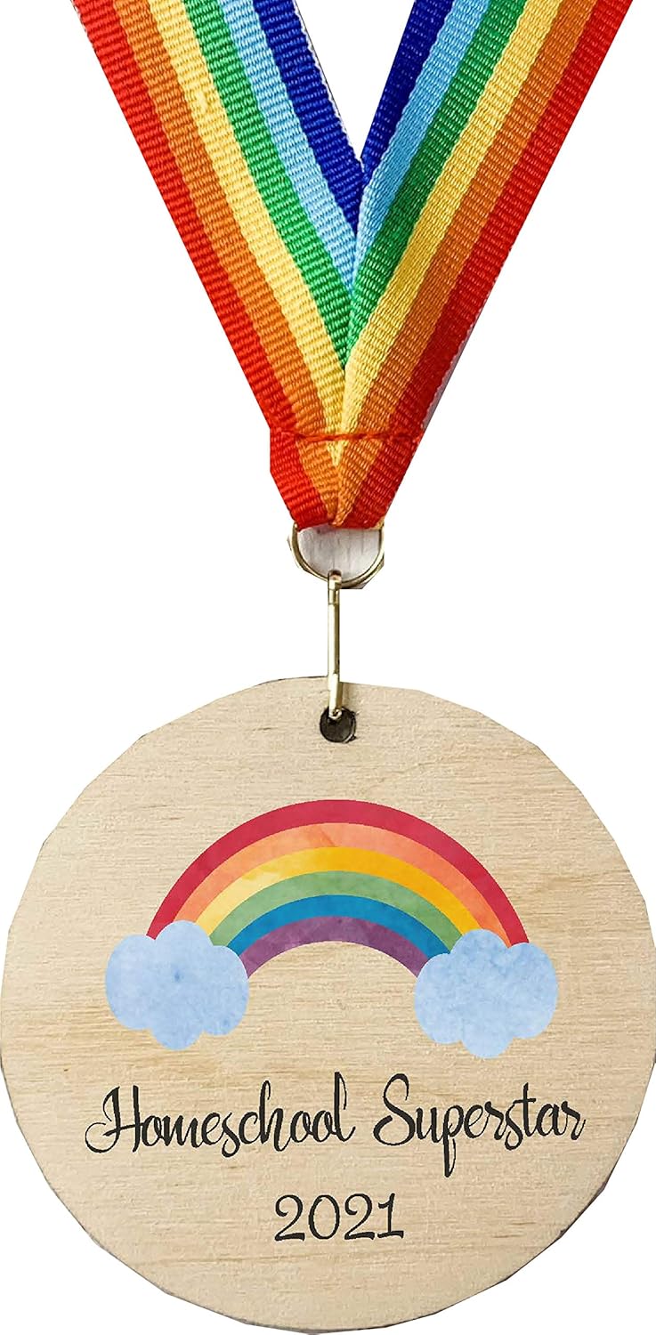 Wooden medal Homeschool Superstar Rainbow design DD2305 Amazon.co.uk