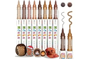 Yellow Brown Acrylic Paint Pens 8 Color, High-Coverage Opaque Soft Brush Tip Acrylic Paint Markers, Quick-Dry Waterproof Art 