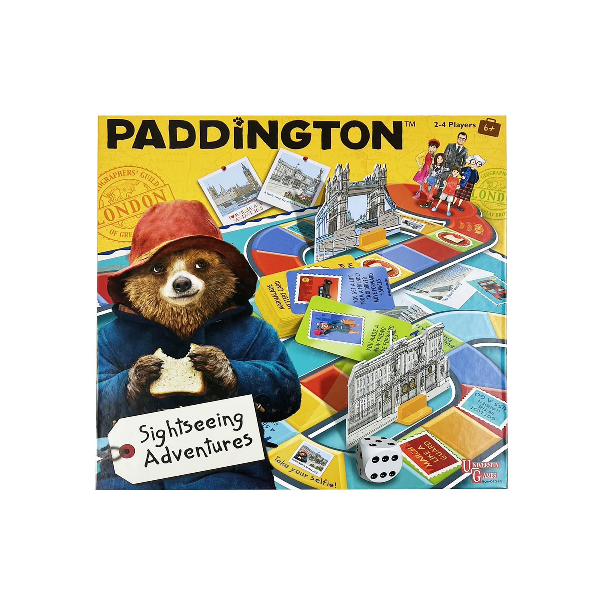 University Games Paddington Bear Movie Board Game Sightseeing Adventures Board Game for Kids Age 6+, Brown