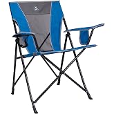 GCI Outdoor Comfort Pro Camping Chair | Collapsible Folding Chair with Durable Armrests, Drink Holder &amp; Portable Carry Bag &mdash; Heathered Royal