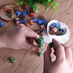 AUSTOR 50 Pieces 6 Sided Dice Set, 5 x 10 Pearl