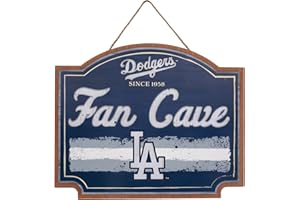 FOCO MLB Official Primary Logo Wordmark Established 15" Fan Cave Wall Sign (Los Angeles Dodgers, One Size)