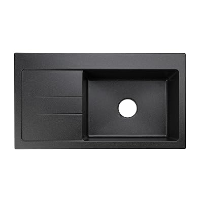 Buy Black Kitchen Sink Lavello Luxor 100xl 34 Granite Sink Composite Single Bowl Big Range Of Kitchen Sinks Drop In Drainboard Postion Left Made In Usa Online In Indonesia B08wch4l3s