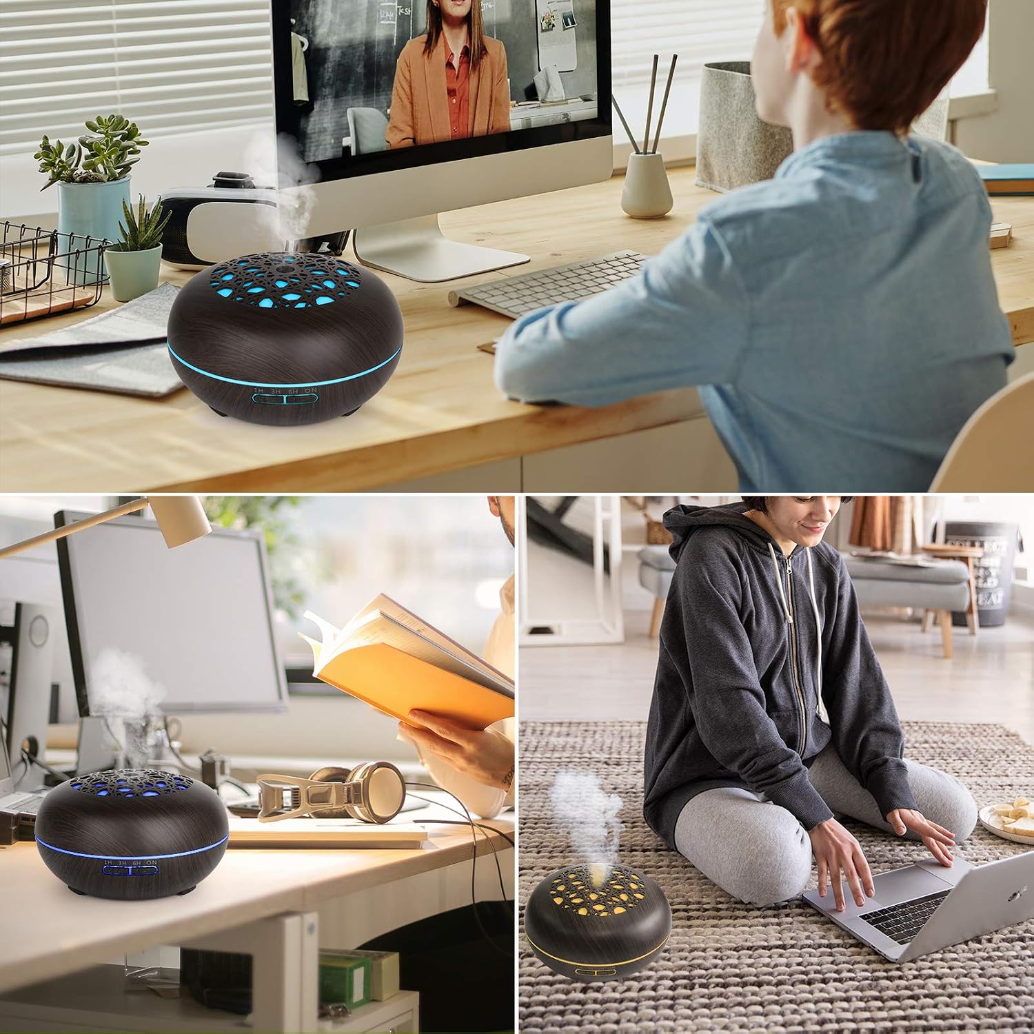WD&CD 550ML Essential Oil Diffusers Ultrasonic Aroma Diffuser Humidifier Cool Mist with Remote Control, Waterless Auto-off - Image 4