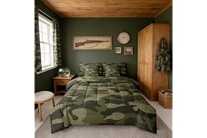 Feelyou Camouflage Comforter Set with Sheets 7 Piece Full Size for Kids Boys Girls Camo Bed in a Bag Camouflage Print Bedding