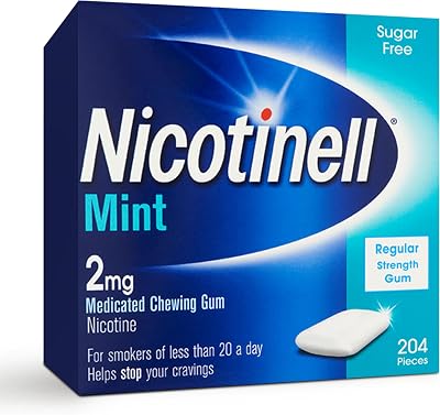 Nicotinell Mint Gum 2mg Mega Pack 204 Pieces Stop Smoking Aid