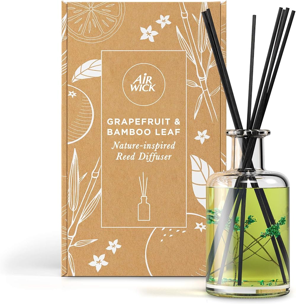 Air Wick Grapefruit Bamboo Reed Diffuser 12 Week Long-Lasting Natural Oils
