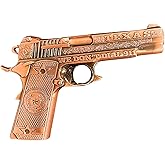 Pistol Shaped Texas We Don't Dial 911 Novelty Magnet, 2 Inches | Fridge Accessory, Travel Souvenir, Collectible Keepsake, Bronze Color